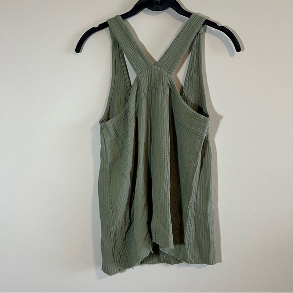 Faherty Women’s Olive Green Organic Cotton Gauze Tank Top XS - Picture 7 of 11